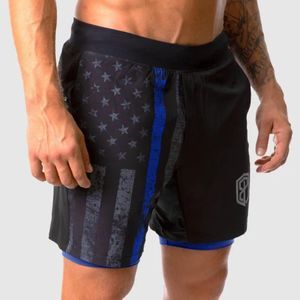 Born Primal Flag Print Versatile Short w/ Compression Lining Sz L